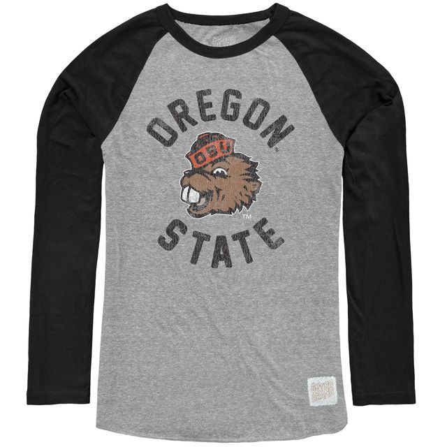 Oregon State Beavers Tri-Blend Contrast Raglan