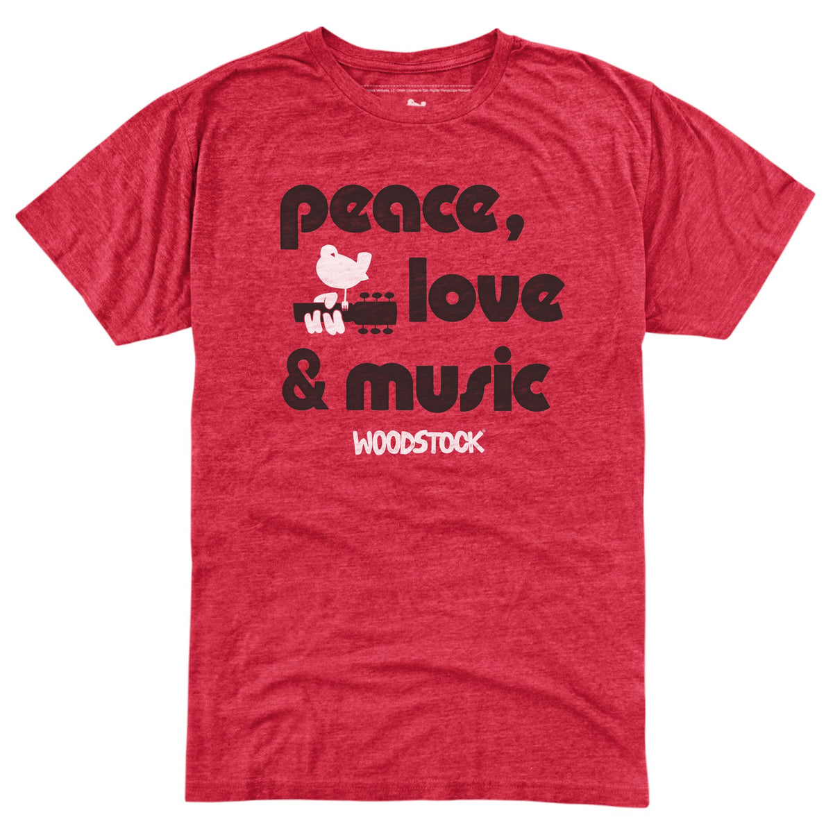 Woodstock Peace Love & Music Tri-Blend Tee