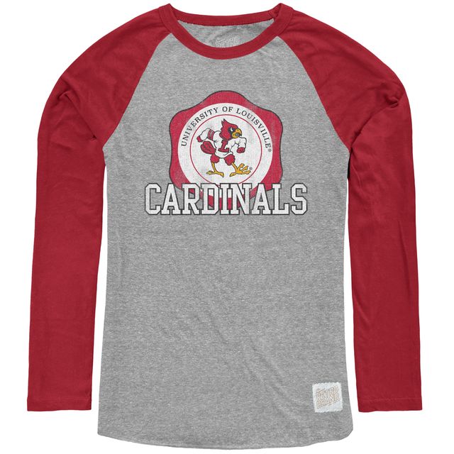 Louisville Cardinals Tri-Blend Contrast Raglan