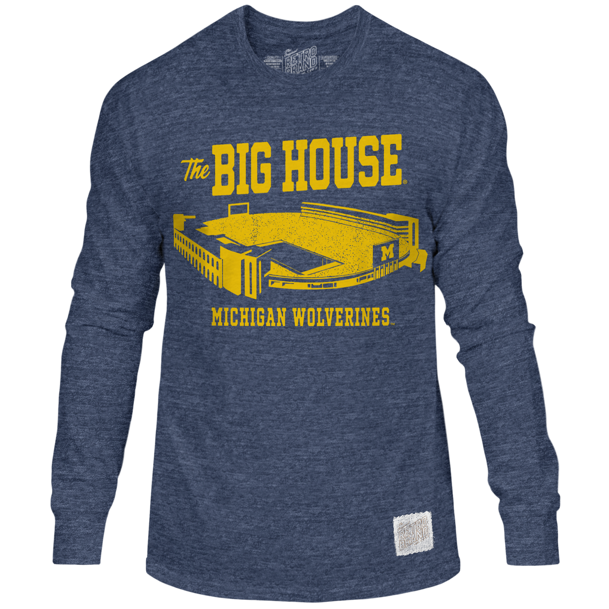 Michigan Wolverines The Big House Long Sleeve Tri-Blend Tee