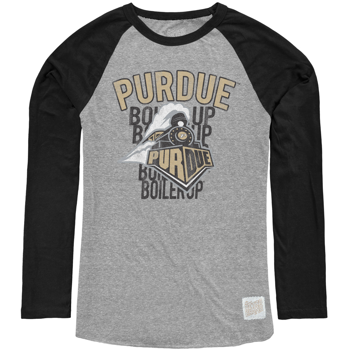 Purdue Boilermakers Tri-Blend Contrast Raglan