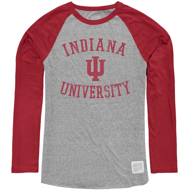 Indiana Hoosiers Tri-Blend Contrast Raglan