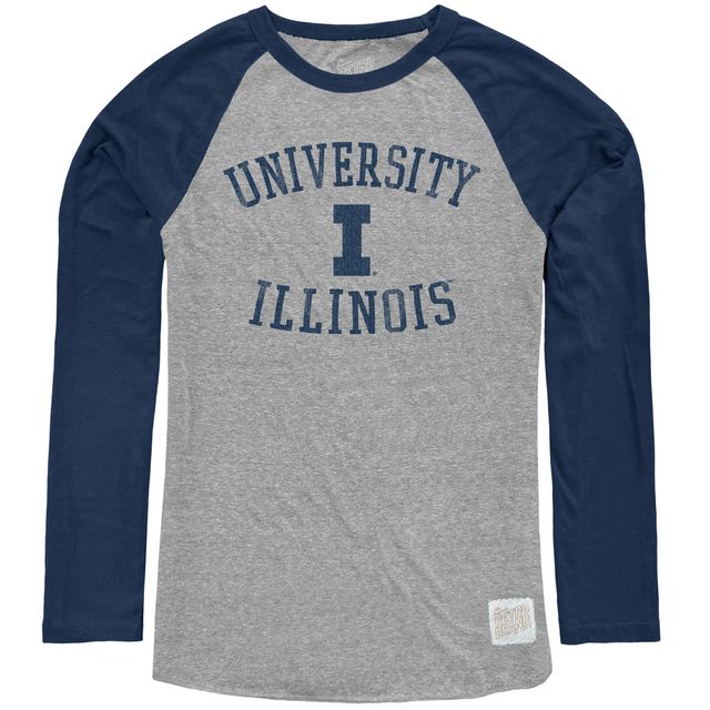 Illinois Fighting Illini Tri-Blend Contrast Raglan