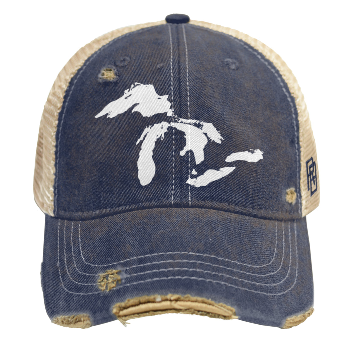 Michigan's Great Lakes Vintage Snap Back Trucker Cap