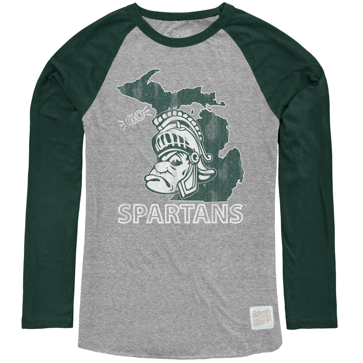 Michigan State Spartans Tri-Blend Contrast Raglan