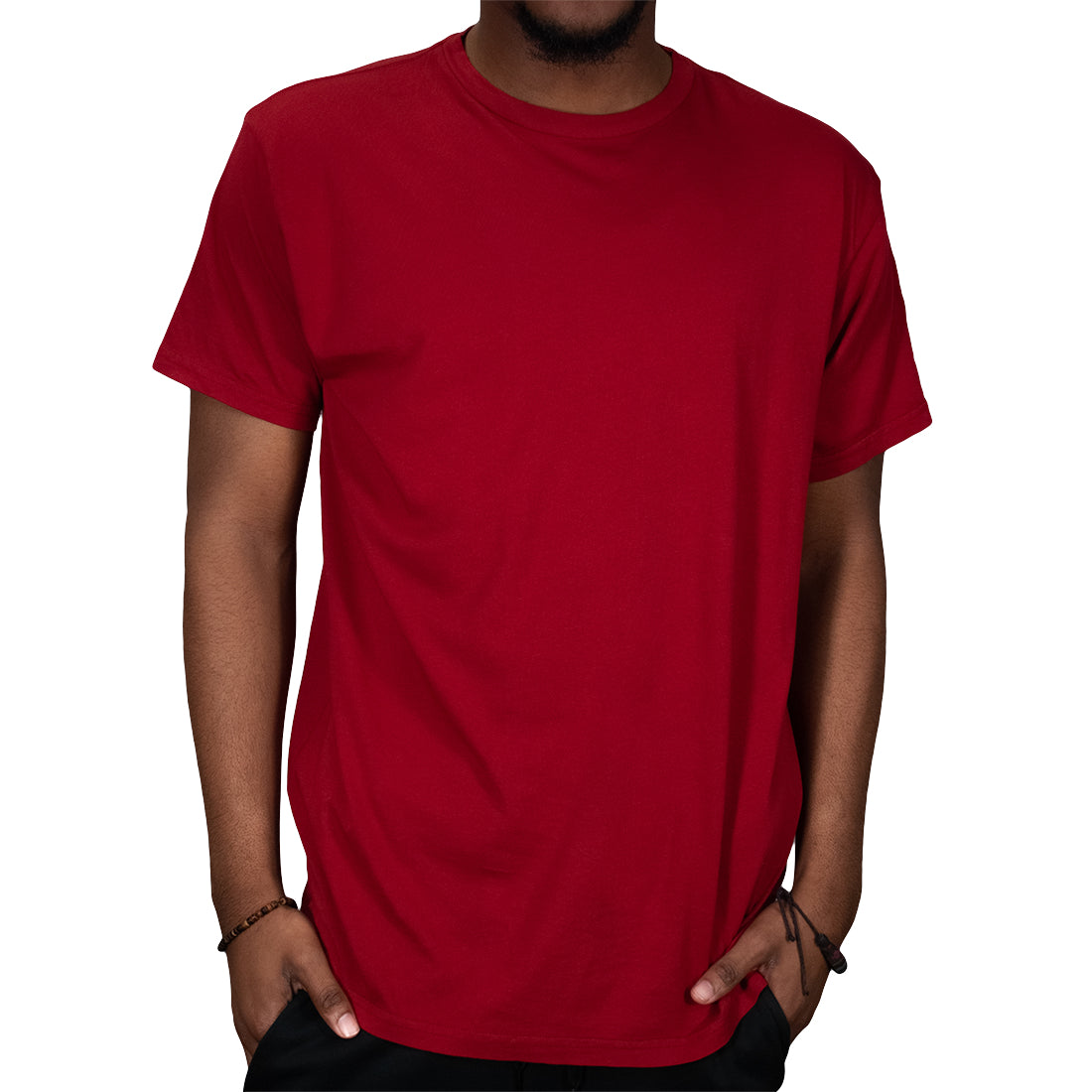 Red J. Williams 100% cotton blank unisex short sleeve tee