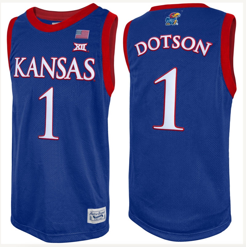 Kansas Jayhawks Devon Dotson Throwback Jersey – ORIGINAL RETRO BRAND