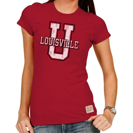 Original Retro Brand Louisville Cardinals Ladies 2013 NCAA Mens Basketball  National Champions 3-Time Champs Scoop Back T-Shir…