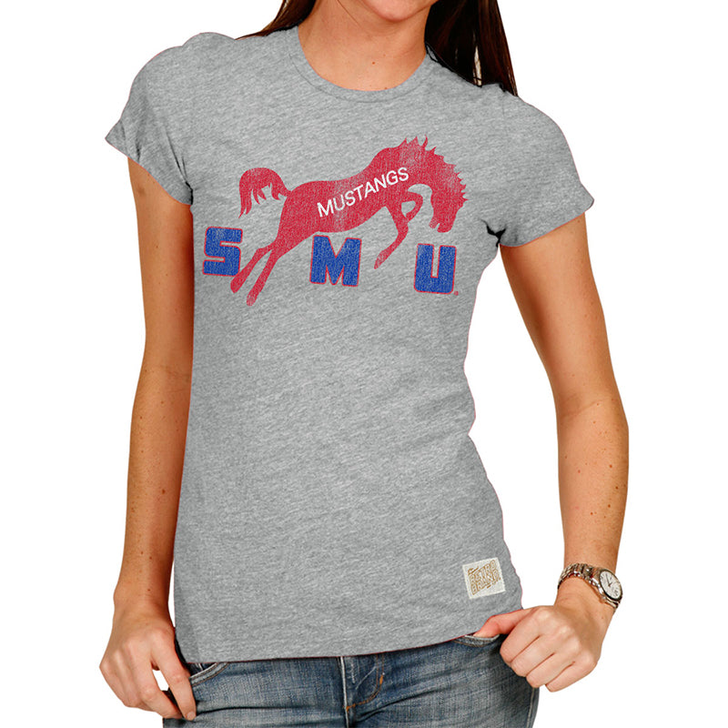 SMU Mustangs Women's Tri-blend crew tee